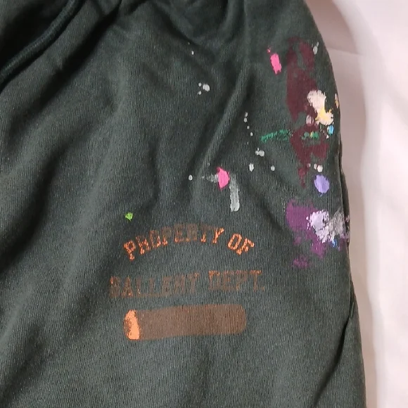 Gallery Dept Dark Green Sweatpants with Artistic Accents - Picture 3 of 5